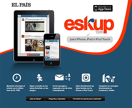 Screenshot of Eskup app microsite