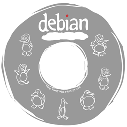Carátula para disco con Debian