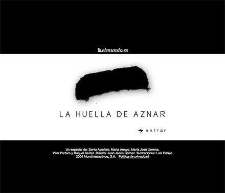 Screenshot of 'La Huella de Aznar' feature website
